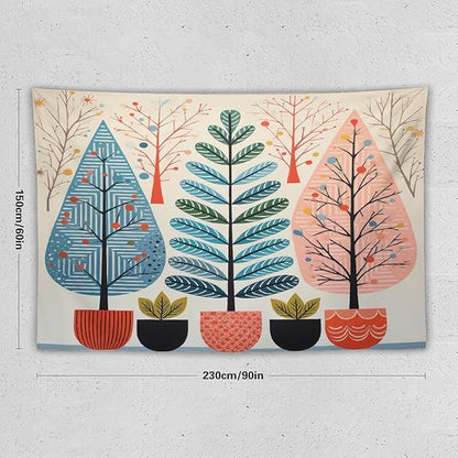 MaSiledy Wall Tapestry Shabby Chic Trees Tapestry Nature Themed Autumn Aesthetic Bedroom Tapestries Wall Art Decor for Bedroom Living Room Dorm 60"x90" Xmas Wall Hanging Polyester Tapestries