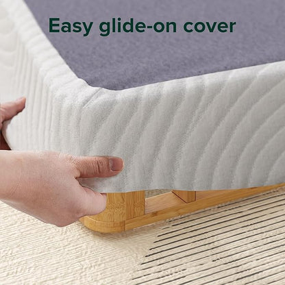 ZINUS Edgar 4 Inch Bamboo Box Spring, Mattress Foundation, Sturdy Bamboo Structure, Low Profile, Easy Assembly, King