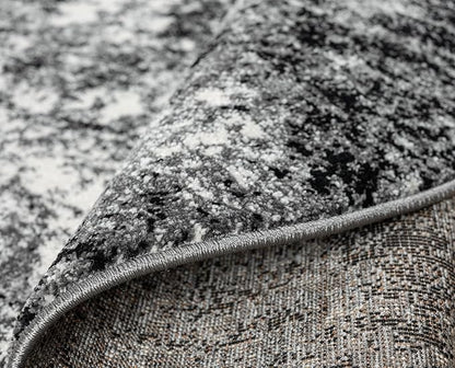 Keen Home Design Area Rugs - 10ft Round Non-Shedding, Abstract Rugs for Kitchen, Living Room, Bedroom, Dining Room, Entryway - Size: 10' Round, Abstract Black