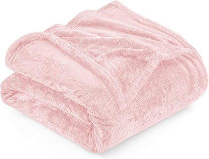 Utopia Bedding Fleece Blanket Queen Size Pink 300GSM Luxury Fuzzy Soft Anti-Static Microfiber Bed Blanket (90x90 Inch)