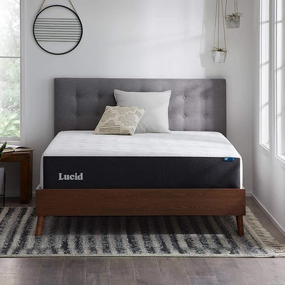 LUCID 12 Inch Memory Foam Mattress - Medium Firm Feel - Infused with Refreshing Bamboo Charcoal and Cooling Gel - Bed in a Box - Temperature Regulating, Pressure Relief - Breathable - California King