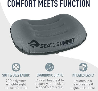 Sea to Summit Aeros Ultralight Inflatable Camping and Travel Pillow, Large (17.3 x 12.6), Aqua