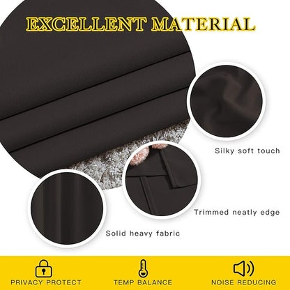 NICETOWN Toffee Brown Blackout Curtains 80 inch Length 2 Panels Set - Grommet Thermal Insulated Window Treatments Light & Sound Blocking Drapes for Living Room/Doorway, W46 x L80