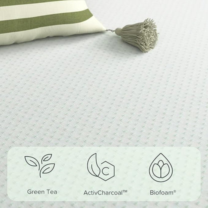 ZINUS 10 Inch Green Tea Memory Foam Mattress, Twin, Fiberglass Free, Patented Custom Contour Support, Sturdy Base Foam, CertiPUR-US Certified, Mattress in A Box, White