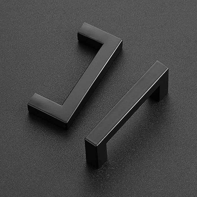 Ravinte 50 Pack Black Cabinet Pulls 3 Inch Square Kitchen Cabinet Handles Matte Black Kitchen Hardware for Drawer Pulls Drawer Handles Come with Screwdriver