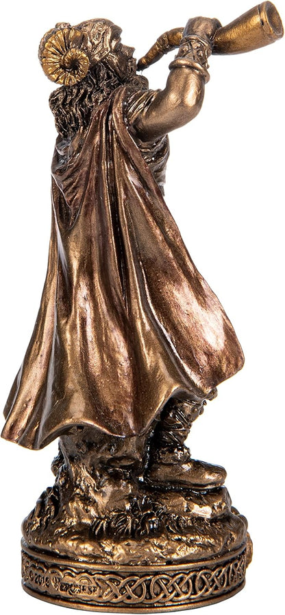 BeautifulGreekStatues Heimdall Scandinavian God Resin Figurines Hand Painted Bronze Miniature Statue 3.3 Inches