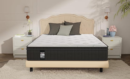 Full Size Mattress, 12 Inch Full Mattress in a Box with Gel Memory Foam and Pocket Spring, Medium Firm Feel, Cooler Sleep & Pressure Relief, 54 * 75 * 12, 120 Nights Risk-Free Trial