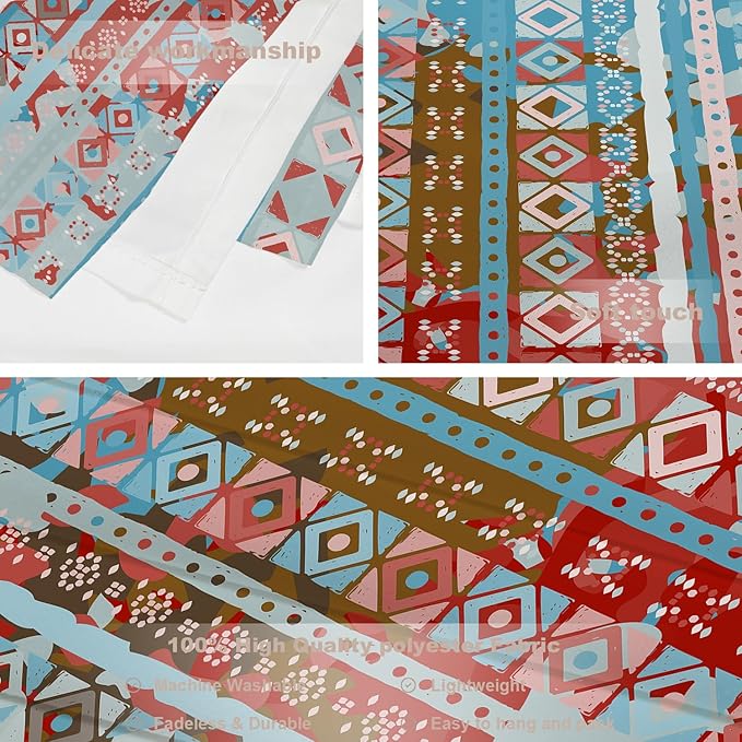 Batmerry Boho Tribal Tapestry, Aztec Ethnic Tribal Colorful Boho Abstract Distress Watercolor Wall Hanging Polyester Fiber White Ruffled Around For Dorm Room Bedroom Living Room, 90.6 X 78.7 Inches
