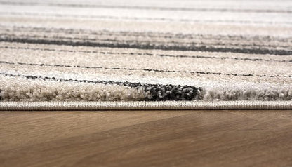 RUG BRANCH New Zealand Plush 5' x 8' (5'3" X 7'5") Scandinavian Indoor Area Rug, Contemporary, Cream Beige - Living Room, Bedroom, Dining Room, and Kitchen