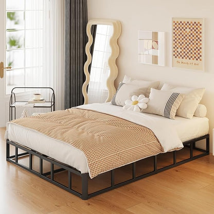 10 Inch High Profile Full Size Box Spring Heavy Duty Metal Box Spring Full Size with Fabric Cover, Sturdy Mattress Foundation, Easy Assembly, Noise Free, Black