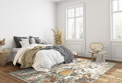 Keen Home Design Area Rugs - 6x9 Non-Shedding, Abstract Rugs for Kitchen, Living Room, Bedroom, Dining Room, Entryway - Size: 5'11" x 9'2", Multi