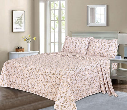 RUVANTI Flannel Sheets Queen Size - 100% Cotton Double Brushed Bed Sheets, Deep Pockets 16 Inches Queen Sheet Set, All Seasons Breathable & Extra Soft - Warm & Cozy, 4 Piece, Dazzale