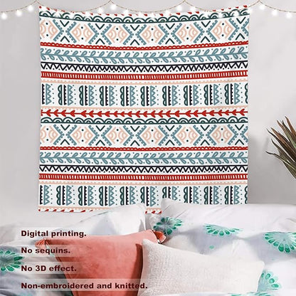 Batmerry Beige Abstract Stripe Tapestry, Wall Art Hanging Decoration Polyester Fiber White Ruffled Around for Dorm Room Bedroom Living Room, 59.1x59.1 inches