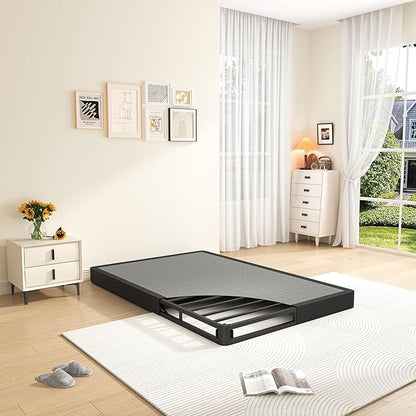 MAF 5 Inch Twin XL Box Spring and Cover Set, Low Profile Metal Box Spring 3500 lbs Black Heavy Duty Metal Mattress Foundation with BoxSpring Cover, No Squeaky, Easy Assembly
