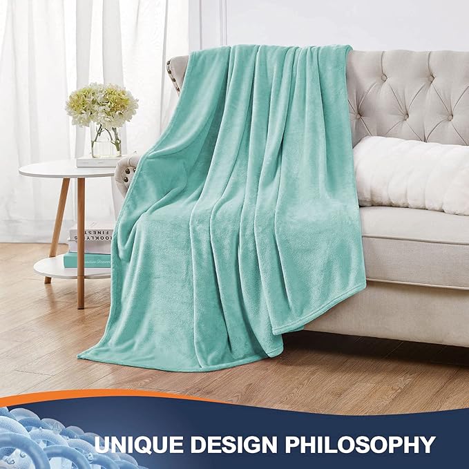 Walensee Fleece Blanket Plush Throw Fuzzy Lightweight (XL-Twin Size 66x90 Light Blue) Super Soft Microfiber Flannel Blankets for Couch, Bed, Sofa Ultra Luxurious Warm and Cozy for All Seasons
