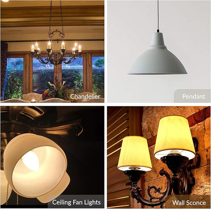 Simba Lighting Candelabra Flame Tip Frosted CA10 40W E12 Base (12 Pack) Decorative Incandescent Light Bulbs 120V for Chandeliers, Ceiling Fan Lights, Pendants, Wall Sconces, Dimmable, Warm White 2700K