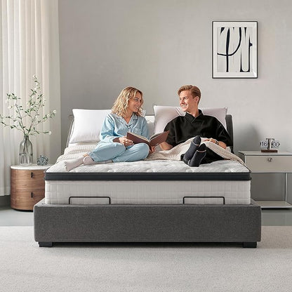 Twin Mattress 14 Inch, Hybrid Twin Size Mattress in a Box, Medium Feel, 3 Layer Premium Foam with Pocket Springs for Motion Isolation and Pressure Relieving, 75"x39"x14", 100-Night Trial