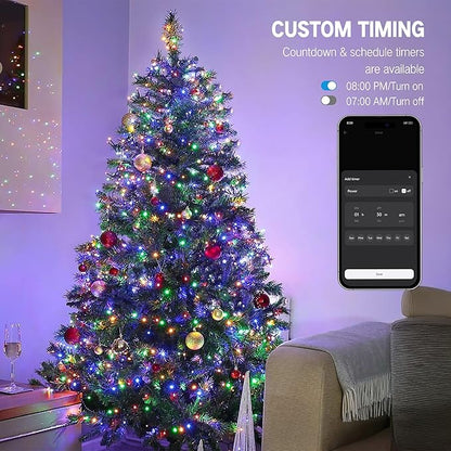 Brizled Smart Christmas Lights, 66FT 200 LED Color Changing Christmas String Lights App & Voice Control, Dimmable Cool White & Multicolor Xmas Tree Lights Music Sync for Indoor Outdoor Wedding Party
