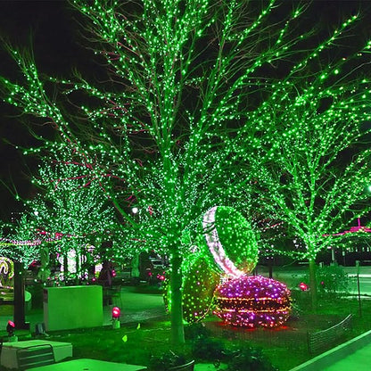 300 LED St Patricks Day Lights, 98.5FT Christmas String Lights with 8 Lighting Modes, Waterproof & Connectable Mini Lights, Plug in for Indoor Outdoor Holiday Xmas Party Bedroom Decorations (Green)