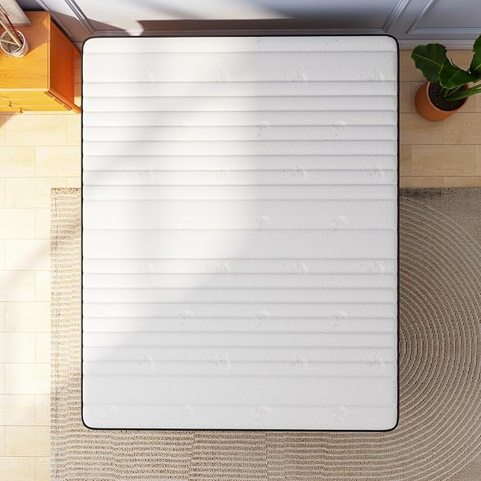Swbvs 14 Inch Queen Hybrid Mattress – Firm Memory Foam & Pocket Spring Bed in a Box, Cooling Gel, CertiPUR-US Certified