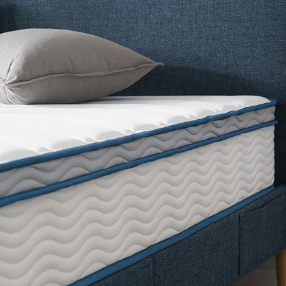 ZINUS 10 Inch Spring Sensation Hybrid Mattress [New Version], Queen, Fiberglass Free, Medium Firmness, Durable Support, Certified Safe Foams & Fabric, Mattress in A Box