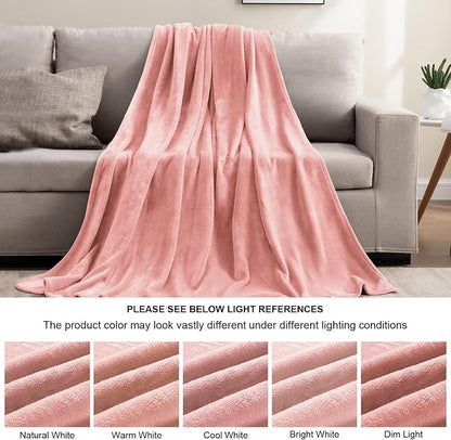 BEDELITE Fleece Blankets Queen Size Pink Throw Blankets for Bed, Luxury Plush Cozy Fuzzy Blanket 90x90 inches, Super Soft Warm Lightweight Throw Blanket All Seasons Suitable