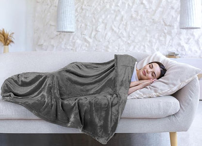 Utopia Bedding Fleece Blanket Queen Size Grey 300GSM Luxury Anti-Static Fuzzy Soft Microfiber Bed Blanket (90x90 Inch)