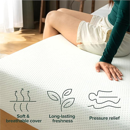 ZINUS 8 Inch Twin Green Tea Memory Foam Mattress [New Version], Fiberglass free, Medium Firm Feel, Zoned Pressure Relief, Certified Safe Foams & Fabric, Mattress in A Box