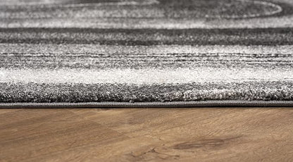 RUG BRANCH New Zealand Plush 5' x 8' (5'3" X 7'5") Scandinavian Indoor Area Rug, Contemporary, Grey Black - Living Room, Bedroom, Dining Room, and Kitchen