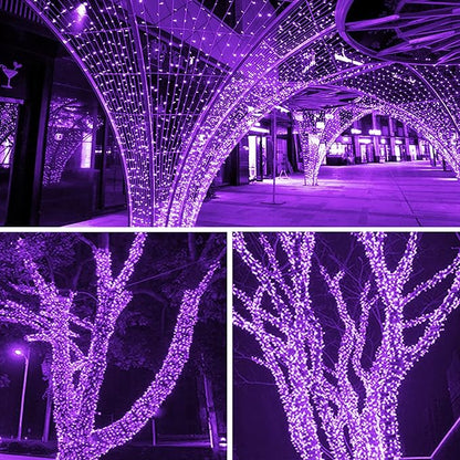 Battery Operated String Lights with Remote Timer - Waterproof, 8 Modes, Purple (16.4ft) for Bedroom, Garden, Party, Xmas Tree, Indoor/Outdoor Decorations