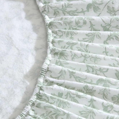 Laura Ashley - Flannel Sheets Queen Size, Anti-Pilling & Wrinkle Resistant Cotton, Touchably Soft for All-Season Comfort - Bed Sheets with Matching Pillowcases & Fitted Sheet (Brinna Green)