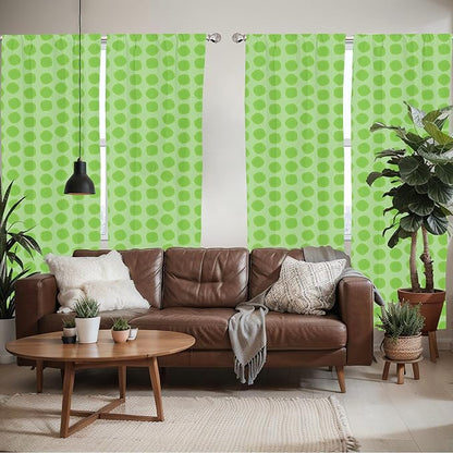 Ambesonne Lime Green Window Curtains Pack of 2, Simplistic Formless Geometric Shapes in Different Shades Theme, Lightweight Set with Rod Pocket, 4 Panels of - 28" x 95", Green