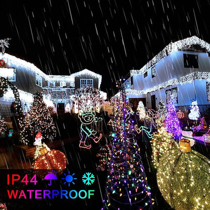 JMEXSUSS 250 LED White and Multicolor Christmas String Lights Indoor Outdoor Waterproof for Garden Patio Party Halloween Christmas Decorations