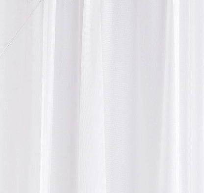 LinenZone White Window Scarf Valance in 144 Inch Size. Use Window Scarves as Canopy Bed or Backdrop Curtains, Curtain Scarf, or Sheer Fabric for Draping. (Amazing 55 x 144, White)