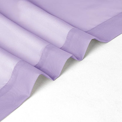 Chyhomenyc Lilac Sheer Curtains 45 Inch Long 2 Panels, Light Filtering Rod Pocket Voile Short Curtains Drapes for Living Room Bedroom Small Windows, 42Wx45L Inches