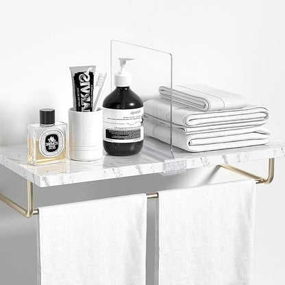 Aolloa 12 PCS Shelf Dividers for Closet Organization Acrylic Clear Closet Shelf Divider for Wooden Shelving Suitable for Wooden or Vertical Shelves Or Bedroom, Kitchen and Office