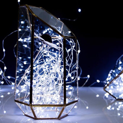 5 Pack Fairy Lights Battery Operated, 7 Feet 20 Led String Lights with Timer, Waterproof Firefly Lights on Silver Wire for Home Party Wedding Christmas Decorations, 6 Hours on/18 Hours Off, Pure White