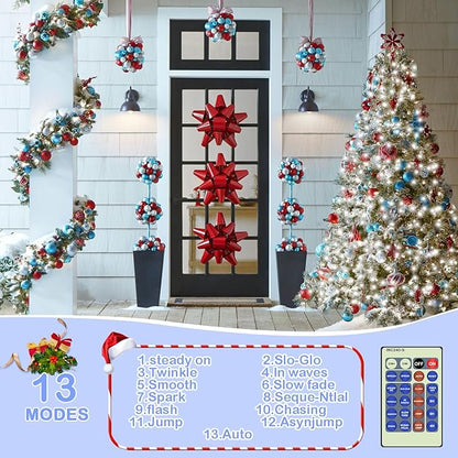 Decute 300Led 99FT Silver Wire Christmas Fairy String Lights Dimmable with Remote Control Starry Lights with UL Cerficated Decorative for Party Wedding Bedroom Christmas Tree Cool White