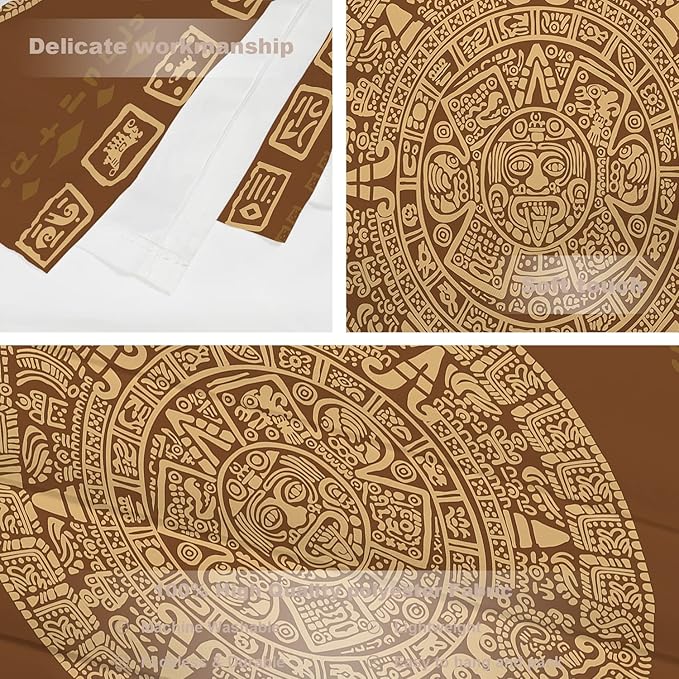 Batmerry Mayan American Aztec Tapestry, Ancient Aztec Calendar Picnic Mat Hippie Trippy Tapestry Wall Art Meditation Decor for Bedroom Living Room Dorm, 59.1 x 82.7 Inches, Latin