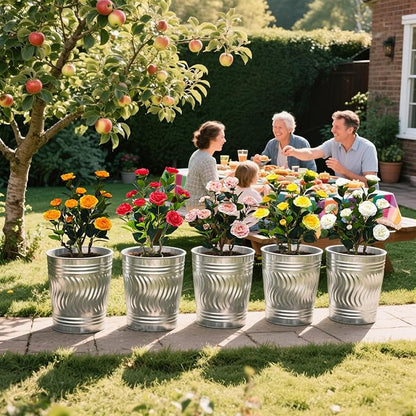 2Pack Artificial Camellia Tree, 2FT Faux Camellia Plant in Pot with Orange Flowers for Spring Home Front Door Outdoor Indoor Decoration,Orange