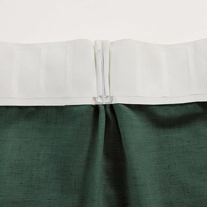 Emerald Green Curtains Semi Sheer 108 Inch Long, Dark Linen Textured Light Filtering Drapes for Living Room, Hunter Green Window Decor, Floor to Ceiling Pinch Pleat Curtain with Hooks