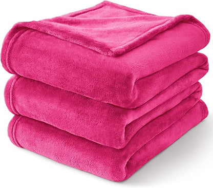 BEDELITE Fleece Blanket Hot Pink Throw Blanket for Couch & Bed, Luxury Plush Cozy Fuzzy Blanket 50" x 60", Super Soft Warm Lightweight Throw Blanket for Travel Camping