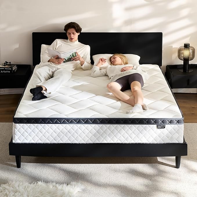 Twin Bed Mattress in a Box, 10 Inch Hybrid Mattress with Individual Pocket Spring & Memory Foam, Soft, Motion Isolation, Medium Firm Comfort for Pressure Relief, CertiPUR-US Certified