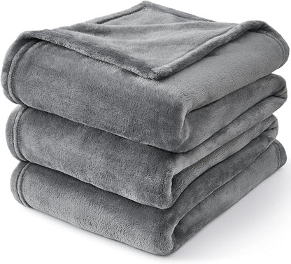 BEDELITE Fleece Blanket Grey Throw Blanket for Couch & Bed, Luxury Plush Cozy Fuzzy Blanket 50" x 60", Super Soft Warm Lightweight Throw Blanket for Travel Camping