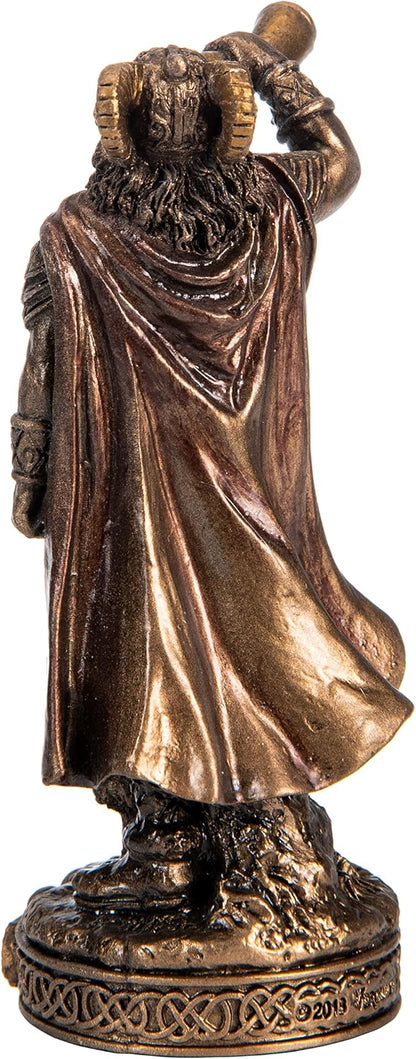 BeautifulGreekStatues Heimdall Scandinavian God Resin Figurines Hand Painted Bronze Miniature Statue 3.3 Inches