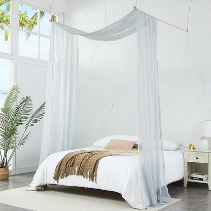 Warm Home Designs 24 Feet Long Grey Silver Sheer Window Scarf. These XXL Length Valance Scarves 54 X 288 Inches in Size. Great as Bed Canopy or Wedding Arch Draping Fabric. AM Silver 288"