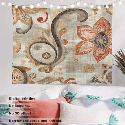 Batmerry Artistic Soft Hues Tapestry, Vintage Inspired Ative Art Wall Art Hanging Decoration Polyester Fiber White Ruffled Around for Dorm Room Bedroom Living Room, 39.1x59.1 inches