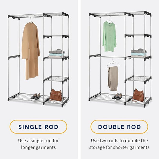 Whitmor Modern Industrial Freestanding Closet Organizer
