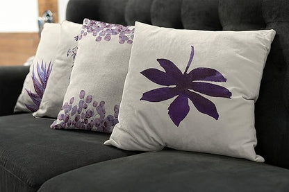 Ambesonne Botanical Throw Pillow Cushion Case Pack of 4, Minimalist Watercolor Painting Leaves Agave Branches Plant in a Pot, Modern Accent Double-Sided Digital Printing, 20", Quartz and Lavender