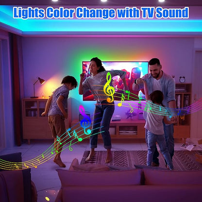 maylit ICRGB TV LED Backlight, 16.4ft Bluetooth LED Lights for TV 65-75in, USB Powered TV Lights Kit with Remote and App Control, Music Sync, Color Change with TV Sound, Bias Lighting for HDTV